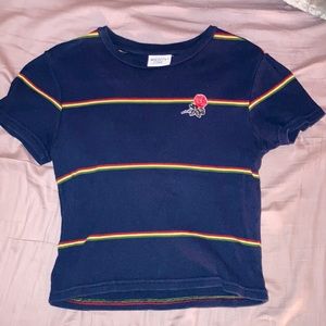 Cropped Blue Rose Tee